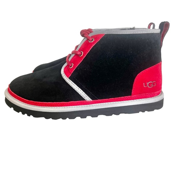 UGG Other - NWOT Ugg Neumel Lined Men’s Suede Boots Mashup Black Red Size 9 MSRP $150